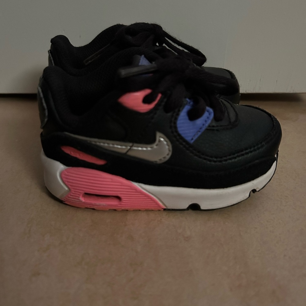Kids Black and Pink Sneakers